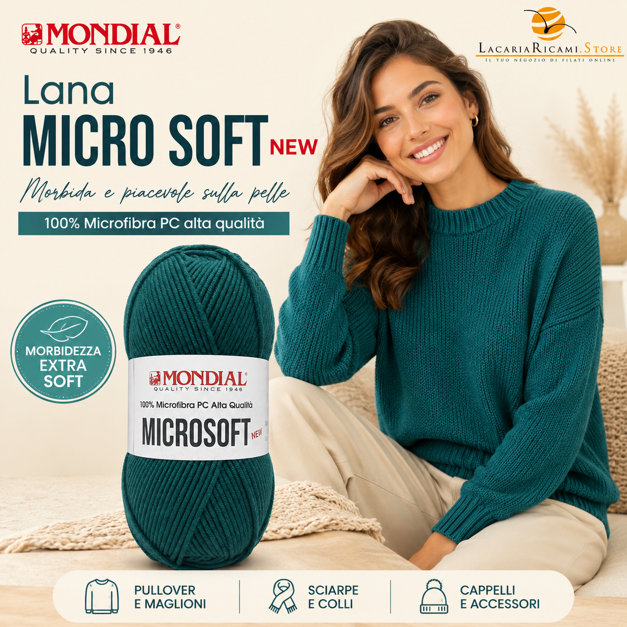 Lana MICRO SOFT NEW - MONDIAL - Colore: - by LacariaRicami.Store