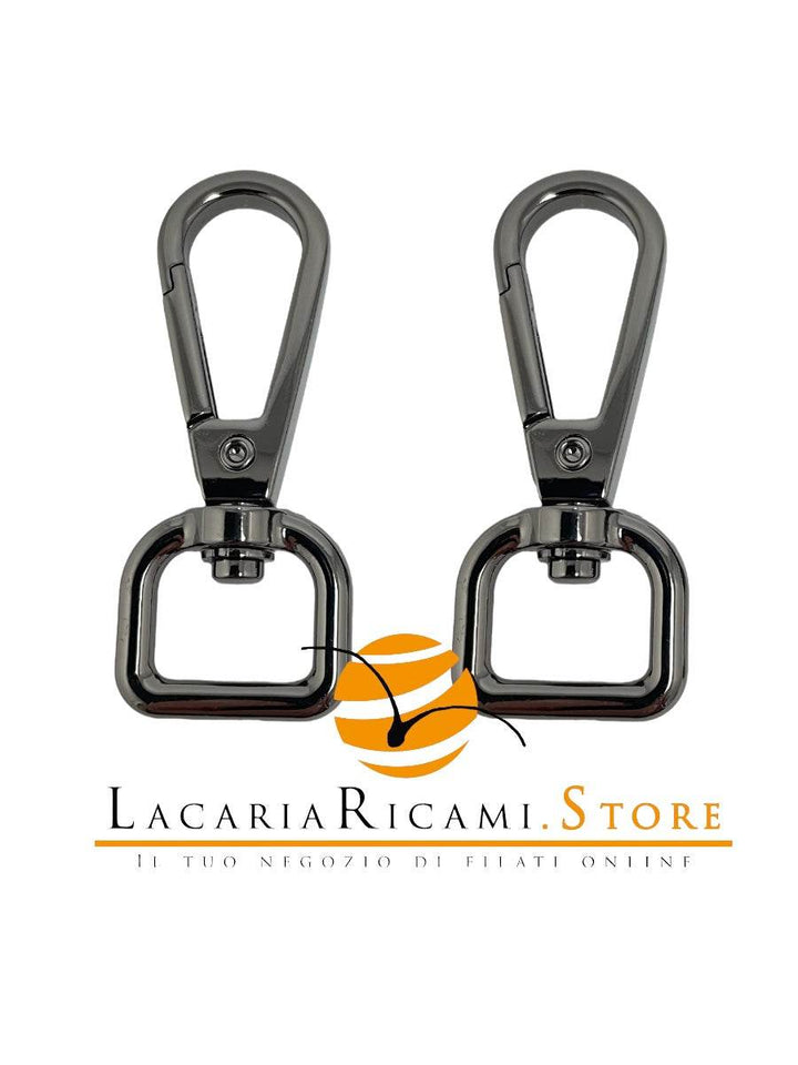 Moschettoni anello a D girevole - 48x20 mm - - LacariaRicami.Store