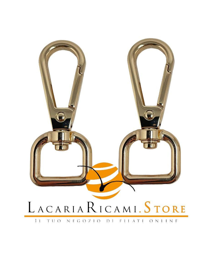 Moschettoni anello a D girevole - 48x20 mm - - LacariaRicami.Store