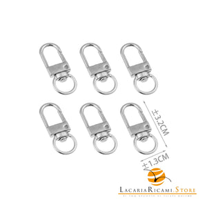Moschettoni A Scatto - Colore: 845553 - (6pz) 32x13mm ARGENTO - by LacariaRicami.Store