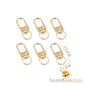 Moschettoni A Scatto - Colore: 845554 - (6pz) 32x13mm ORO - by LacariaRicami.Store