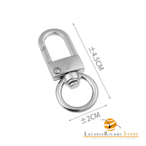 Moschettoni A Scatto - Colore: 845555 - (1pz) 45x20mm ARGENTO - by LacariaRicami.Store
