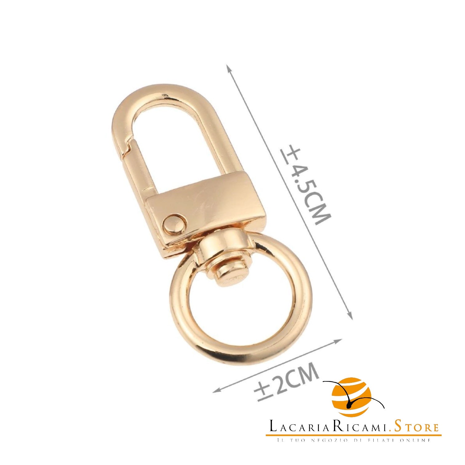 Moschettoni A Scatto - Colore: 845556 - (1pz) 45x20mm ORO - by LacariaRicami.Store