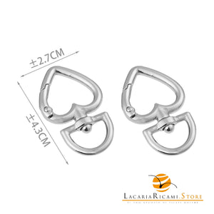 Moschettoni A Scatto - Colore: 845563 - (2pz) 43x27mm ARGENTO - by LacariaRicami.Store