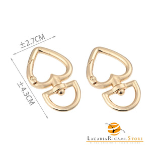 Moschettoni A Scatto - Colore: 845564 - (2pz) 43x27mm ORO - by LacariaRicami.Store