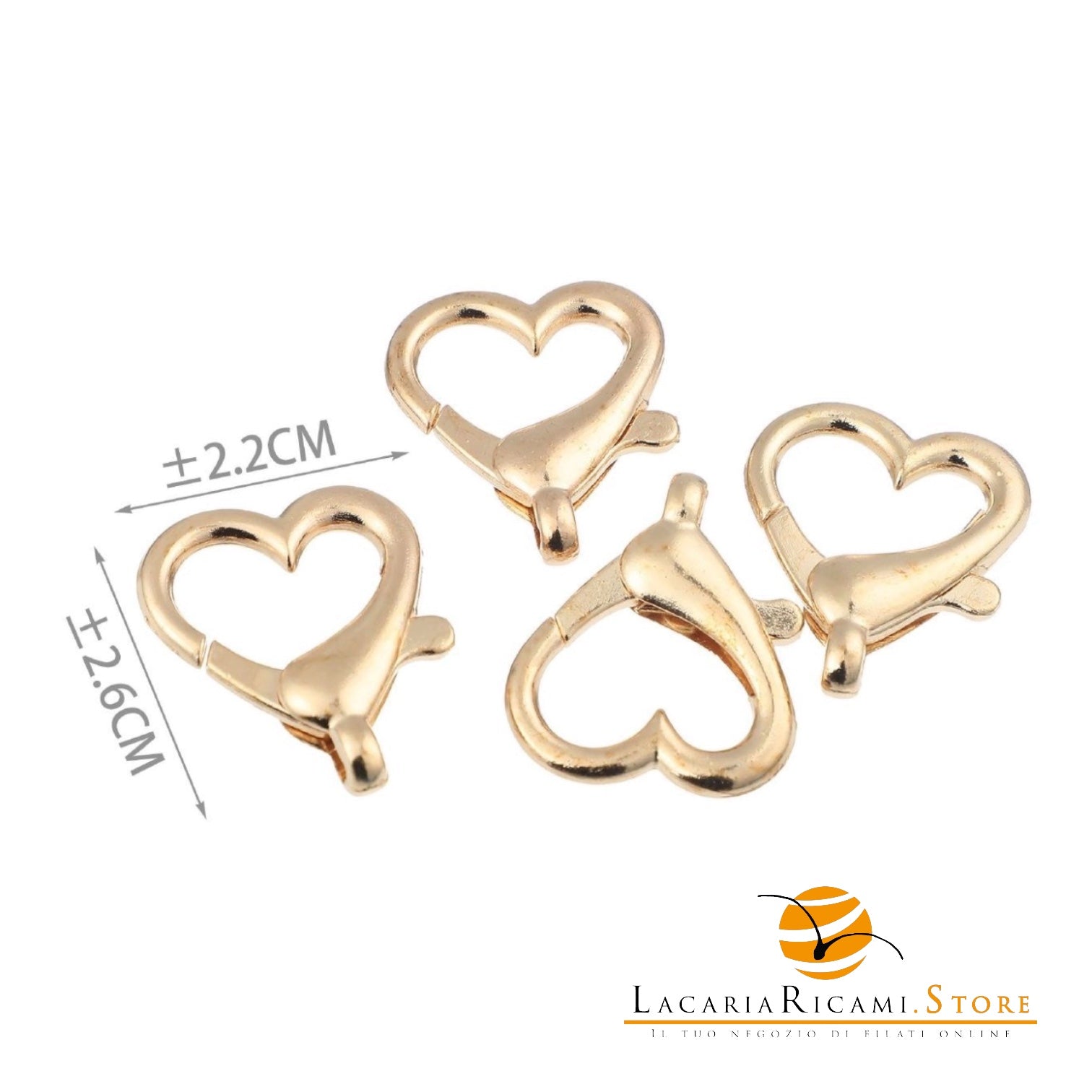 Moschettoni A Scatto - Colore: 845568 - (4pz) 26x22mm ORO - by LacariaRicami.Store