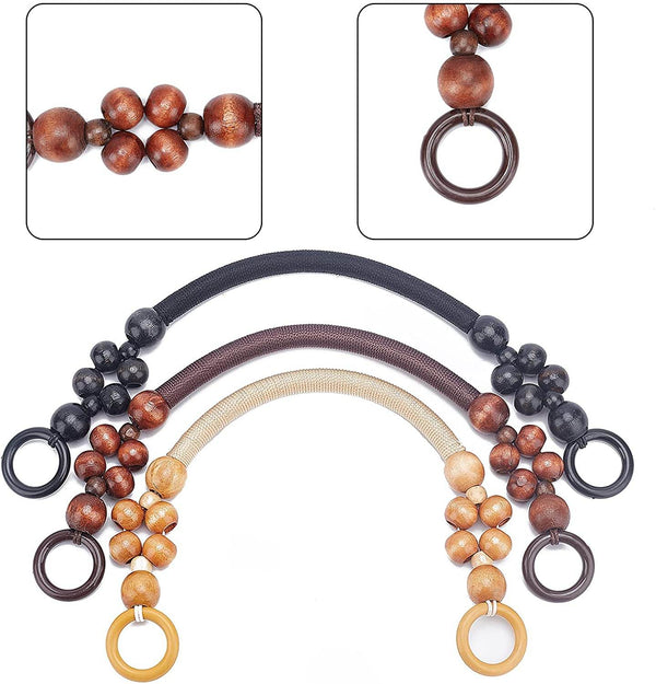 MANICO in CORDA con PERLINE di LEGNO - - LacariaRicami.Store