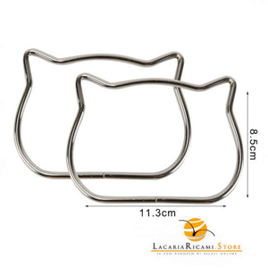 Manici GATTO Metallici - MAF Accessories - Colore: ARGENTO - by LacariaRicami.Store