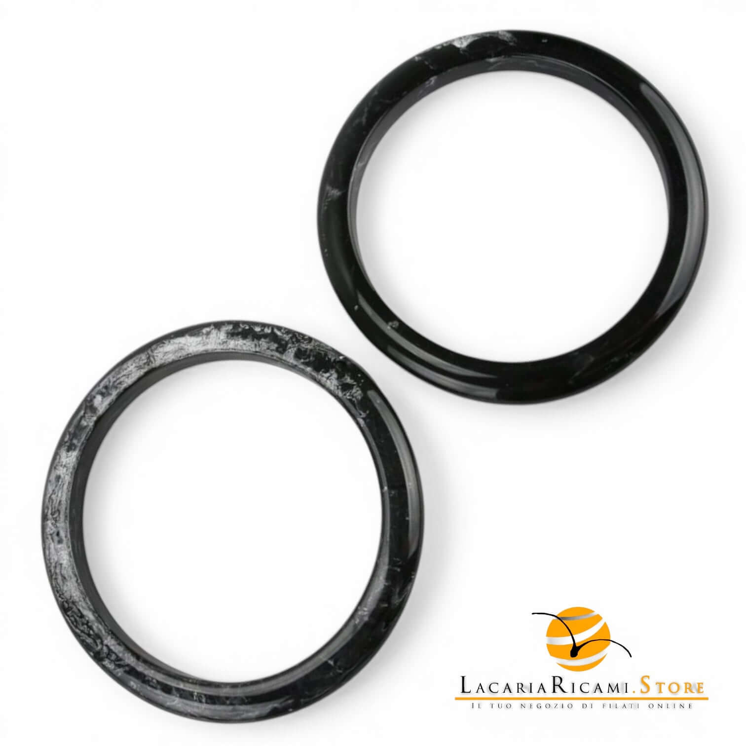 Manici In Plastica Vintage Per Borse - MAF Accessories - Colore: NERO - by LacariaRicami.Store