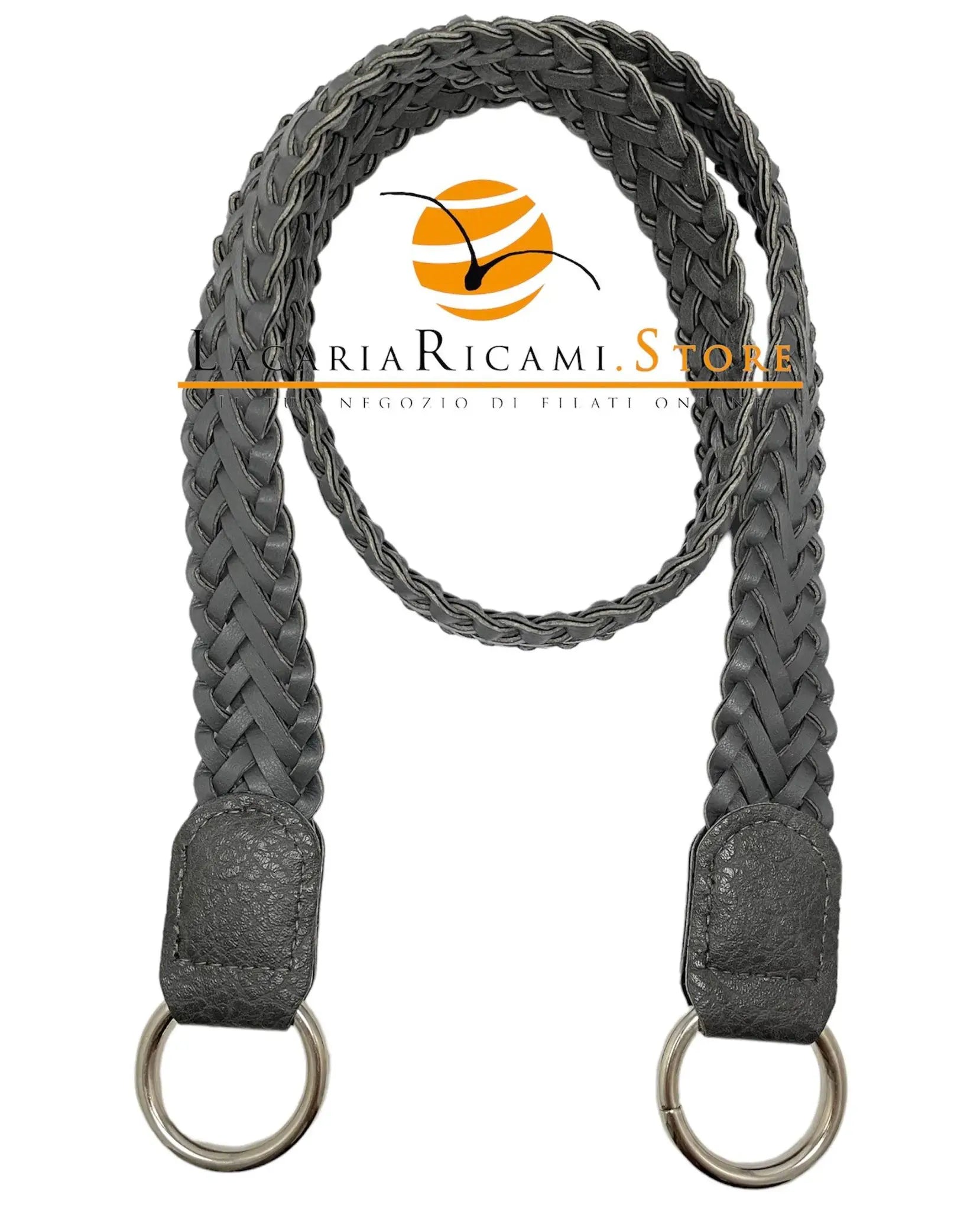 Tracolla Intrecciata Per Borsa Con Anelli In Metallo 90x3 Cm - - LacariaRicami.Store
