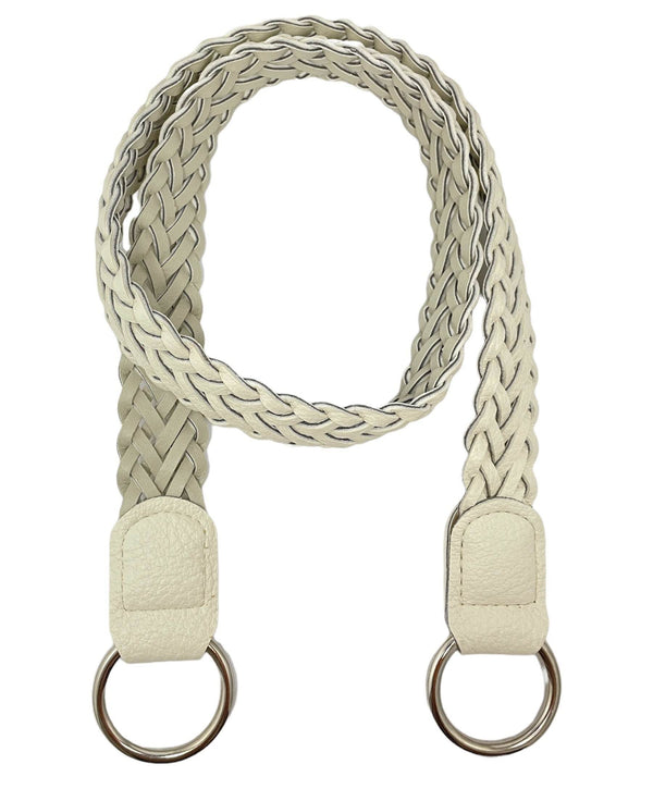 Tracolla Intrecciata Per Borsa Con Anelli In Metallo 90x3 Cm - - LacariaRicami.Store
