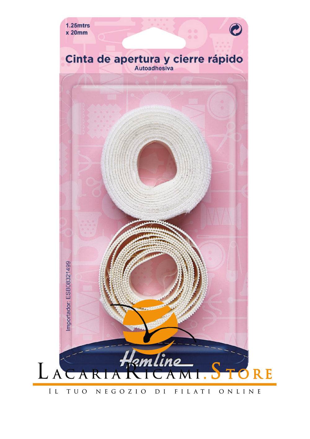 NASTRO a Strappo Autoadesivo 1,25 metri x 20 mm - Hemline - - LacariaRicami.Store