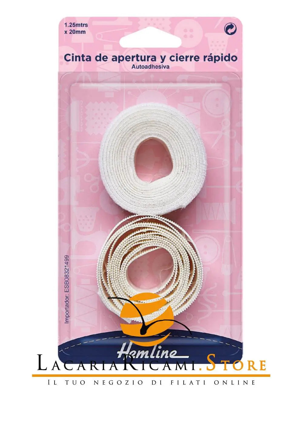 NASTRO a Strappo Autoadesivo 1,25 metri x 20 mm - Hemline - - LacariaRicami.Store