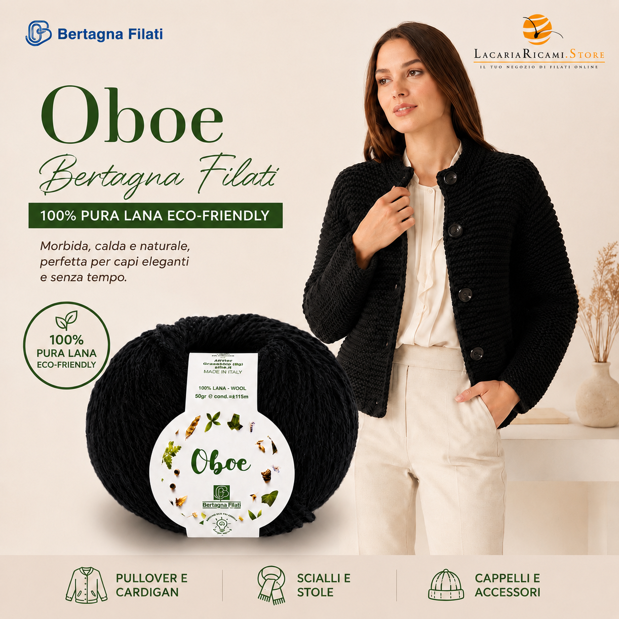 LANA Oboe - Bertagna Filati - Colore: - by LacariaRicami.Store