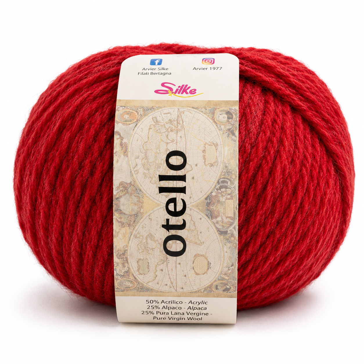 Lana Otello - Silke - Colore: 82 - ROSSO - by LacariaRicami.Store