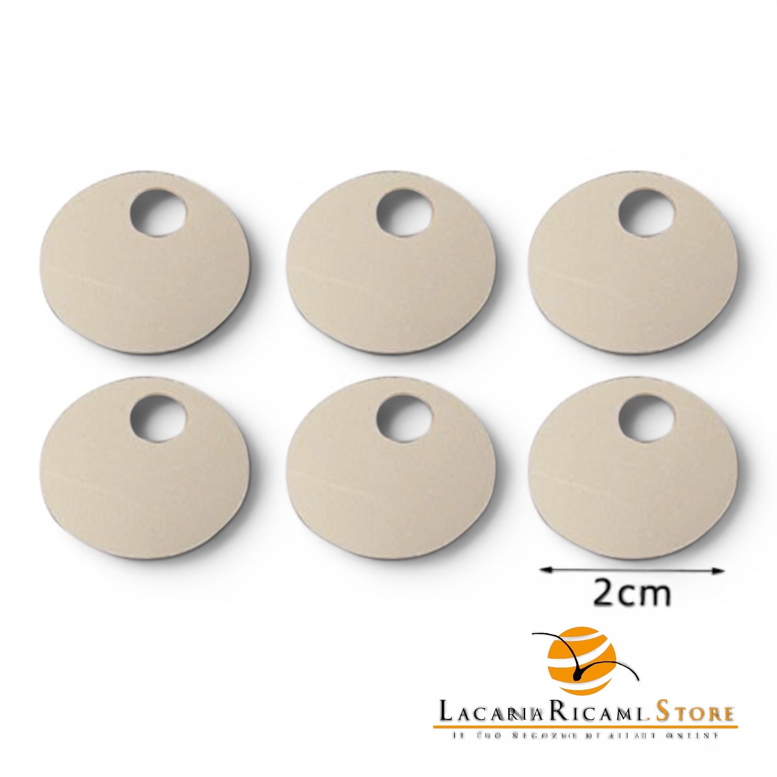 PAILLETTES Tonde Grandi Lisce 20 mm - Colore: 46689 - CHAMPAGNE MADREPERLA - by LacariaRicami.Store