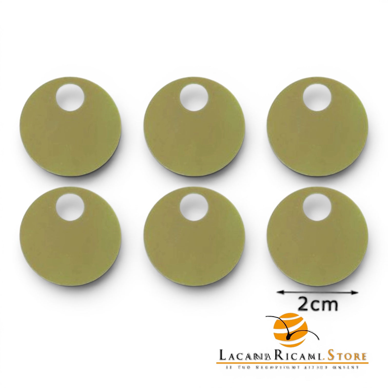PAILLETTES Tonde Grandi Lisce 20 mm - Colore: 52758 - VERDINO MADREPERLA - by LacariaRicami.Store