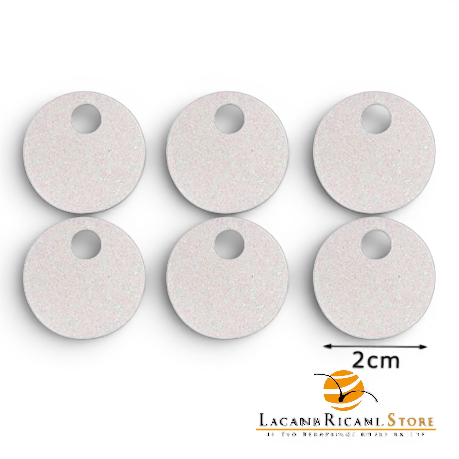 PAILLETTES Tonde Grandi Lisce 20 mm - Colore: 53502 - BIANCO GLITTER - by LacariaRicami.Store