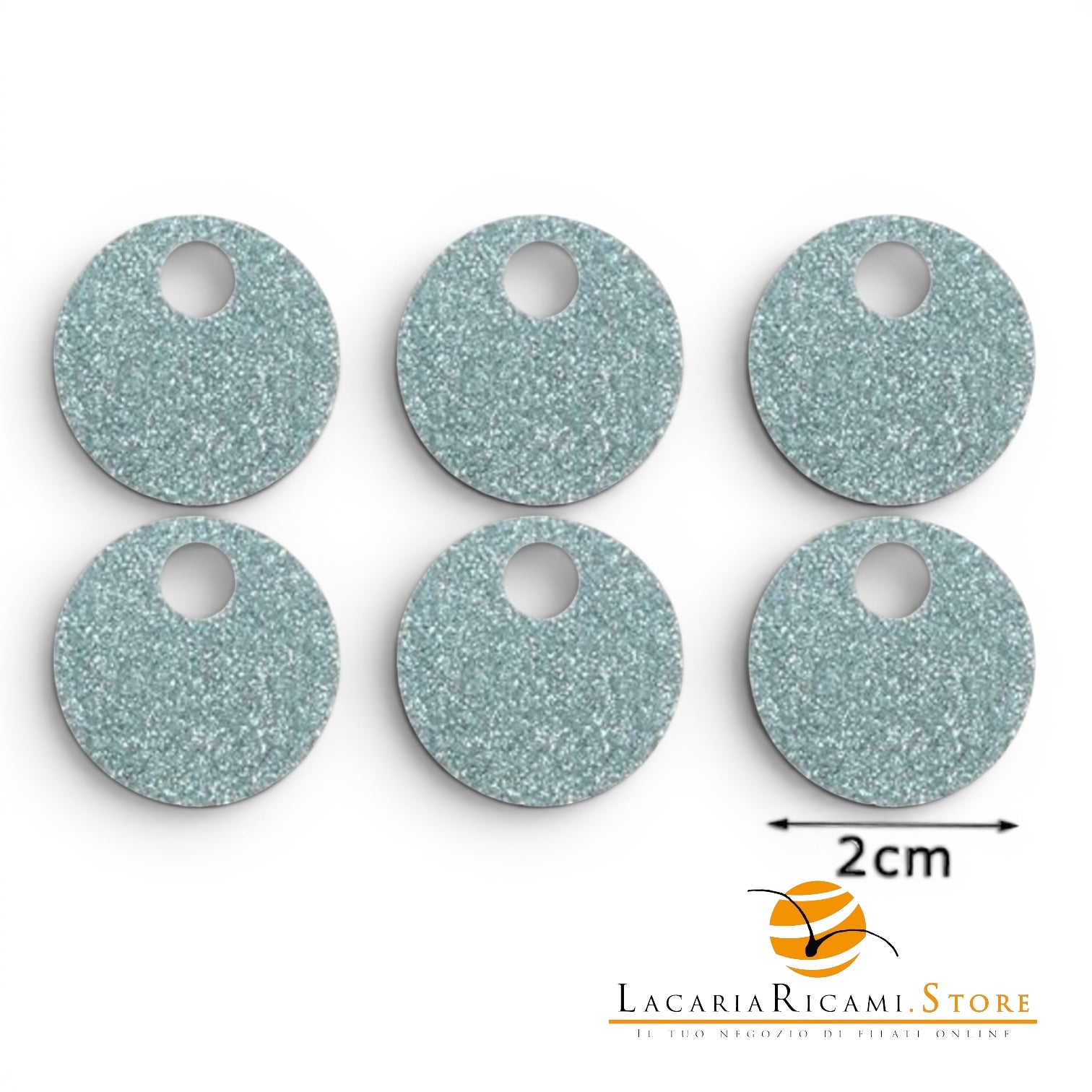 PAILLETTES Tonde Grandi Lisce 20 mm - Colore: 53519 - CELESTE GLITTER - by LacariaRicami.Store