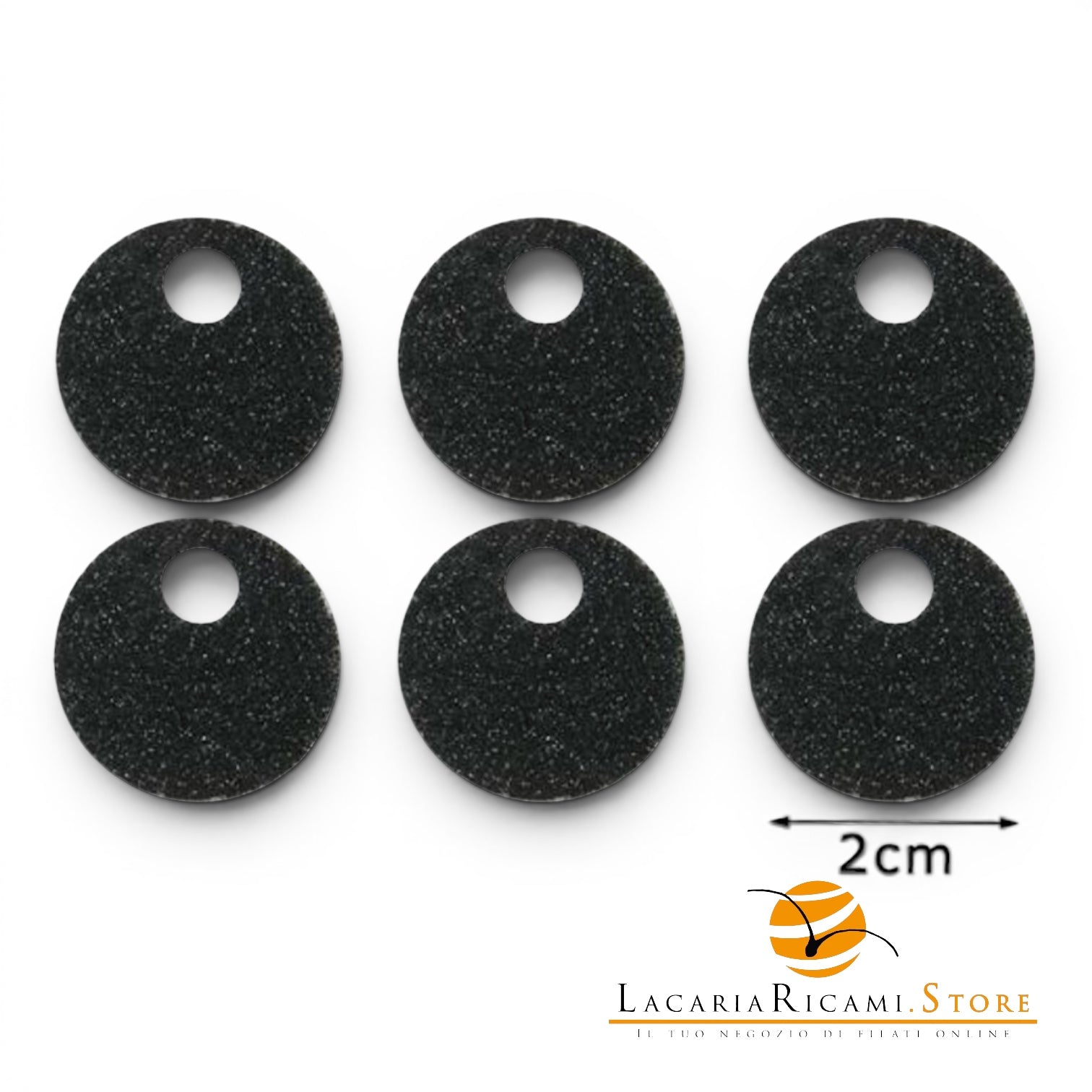 PAILLETTES Tonde Grandi Lisce 20 mm - Colore: 53526 - NERO GLITTER - by LacariaRicami.Store