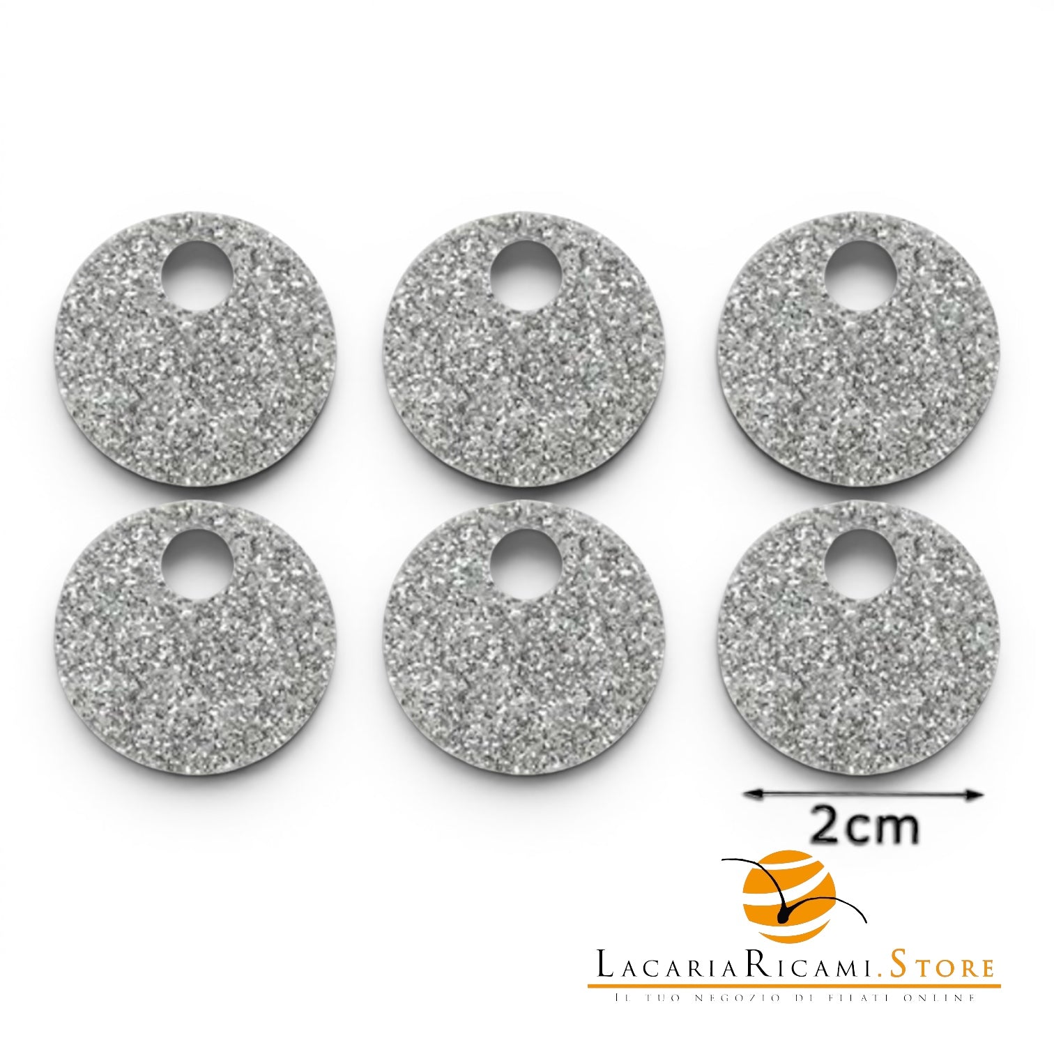 PAILLETTES Tonde Grandi Lisce 20 mm - Colore: 53540 - ARGENTO GLITTER - by LacariaRicami.Store