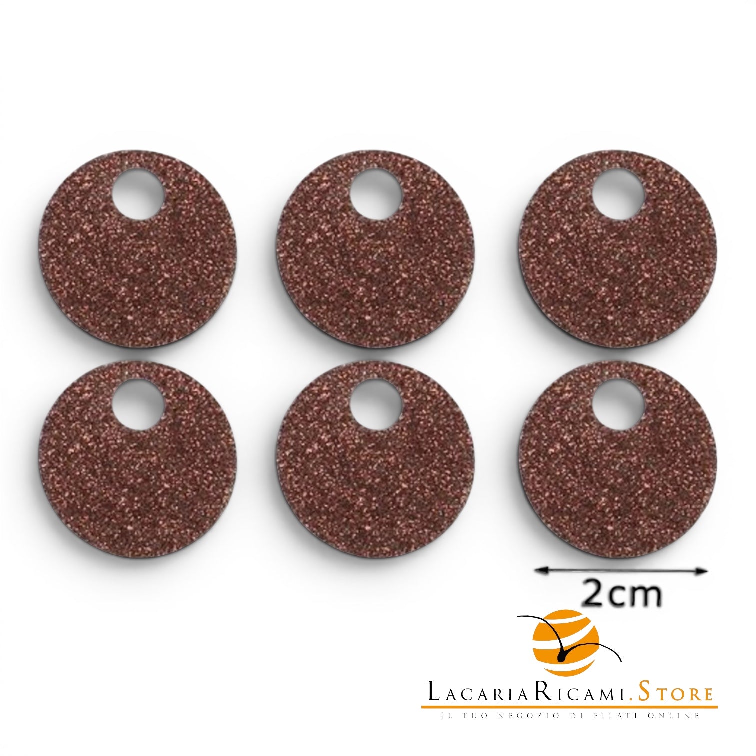 PAILLETTES Tonde Grandi Lisce 20 mm - Colore: 53557 - MARRONE GLITTER - by LacariaRicami.Store