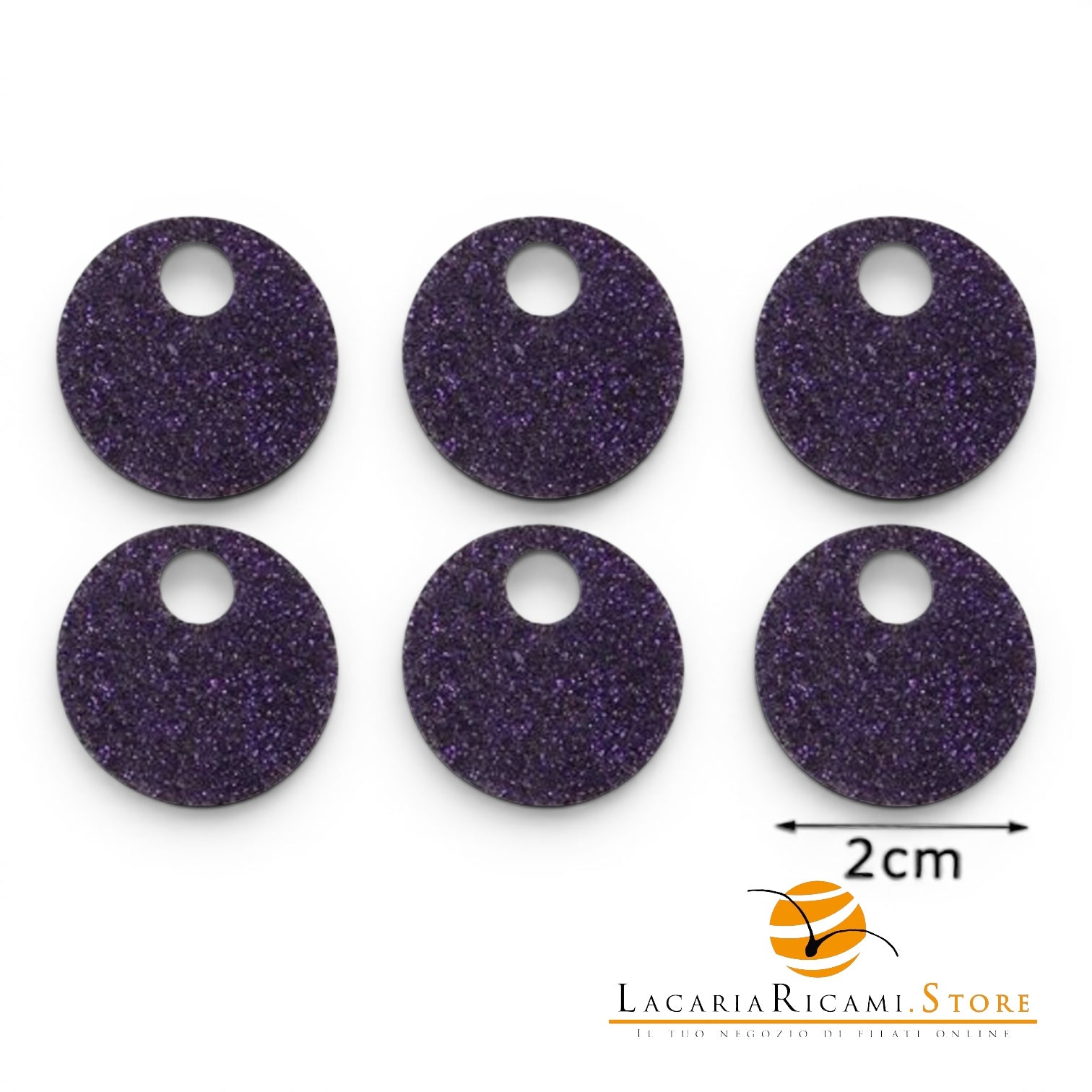 PAILLETTES Tonde Grandi Lisce 20 mm - Colore: 53571 - VIOLA GLITTER - by LacariaRicami.Store