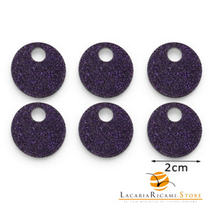 PAILLETTES Tonde Grandi Lisce 20 mm - Colore: 53571 - VIOLA GLITTER - by LacariaRicami.Store