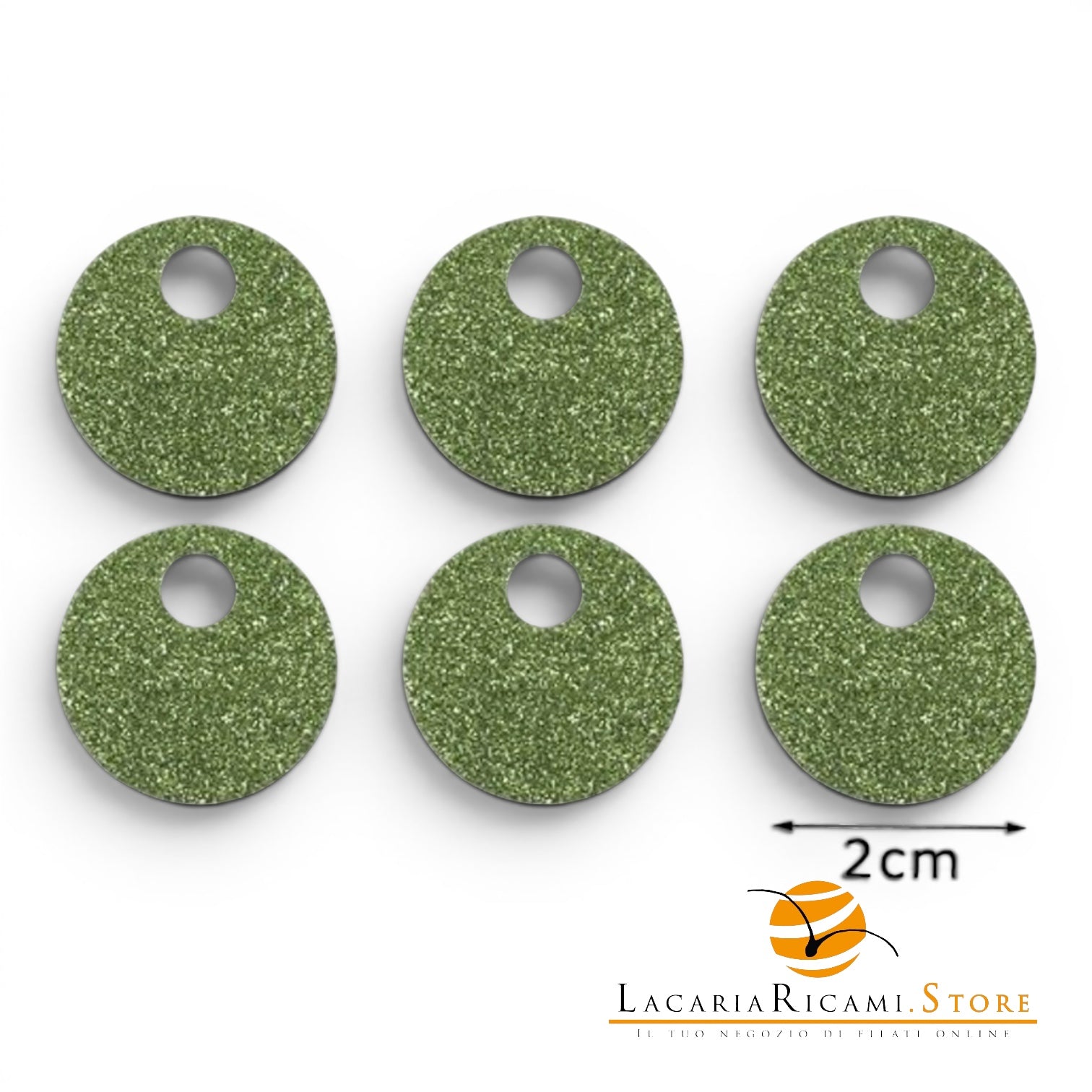 PAILLETTES Tonde Grandi Lisce 20 mm - Colore: 53595 - VERDE GLITTER - by LacariaRicami.Store