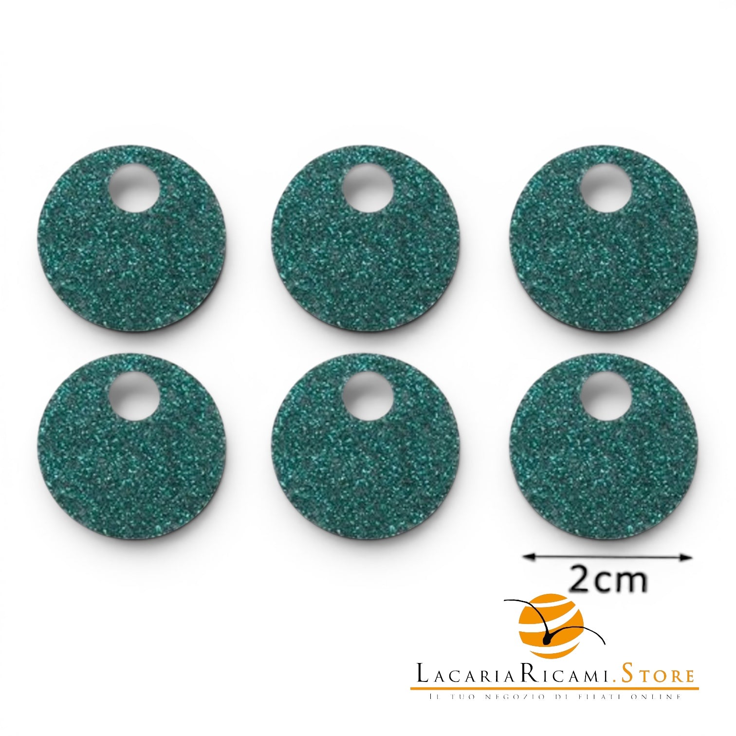 PAILLETTES Tonde Grandi Lisce 20 mm - Colore: 53625 - VERDE SMERALDO GLITTER - by LacariaRicami.Store