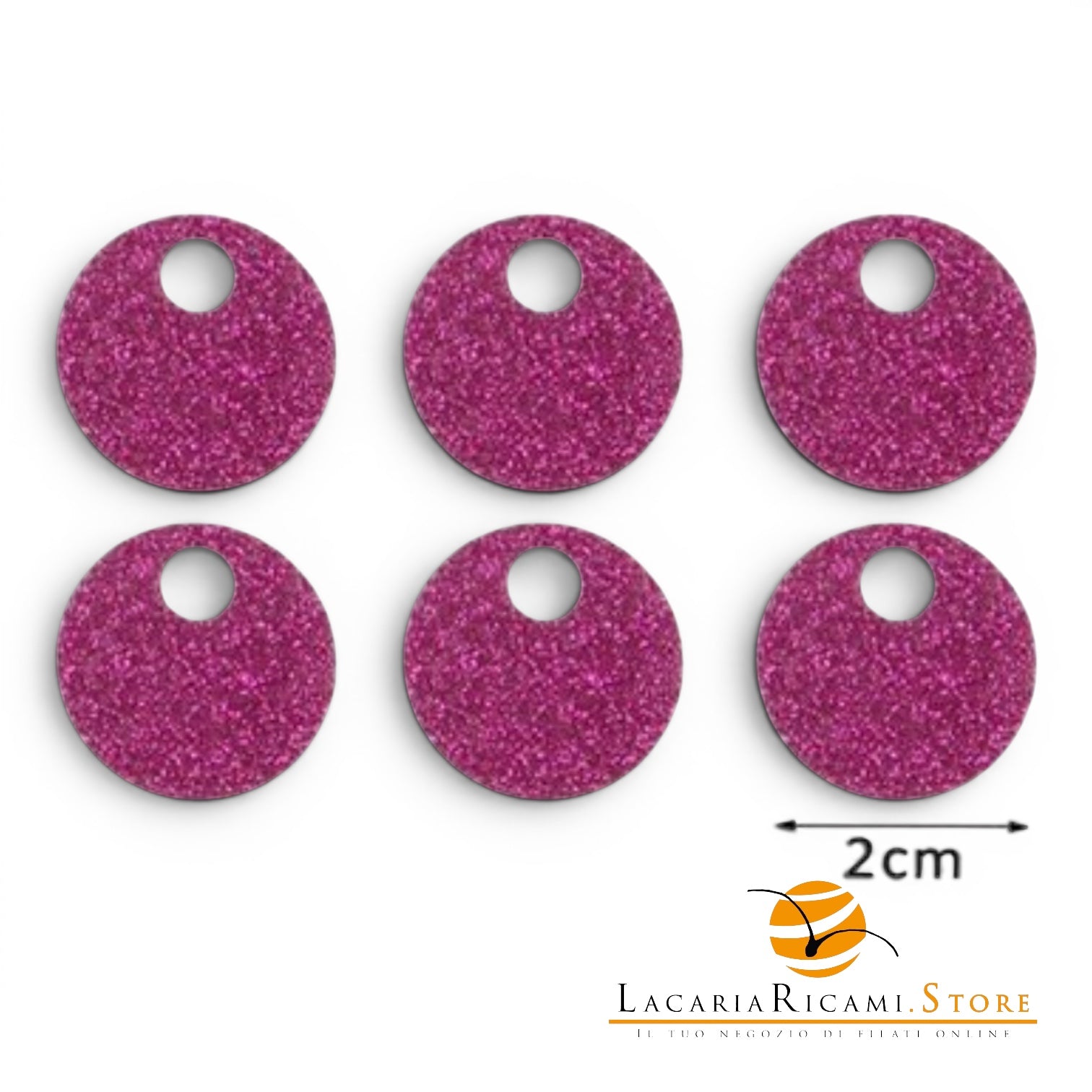 PAILLETTES Tonde Grandi Lisce 20 mm - Colore: 53632 - VIOLA GLITTER - by LacariaRicami.Store