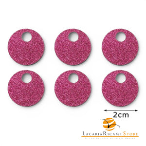 PAILLETTES Tonde Grandi Lisce 20 mm - Colore: 53649 - FUCSIA GLITTER - by LacariaRicami.Store