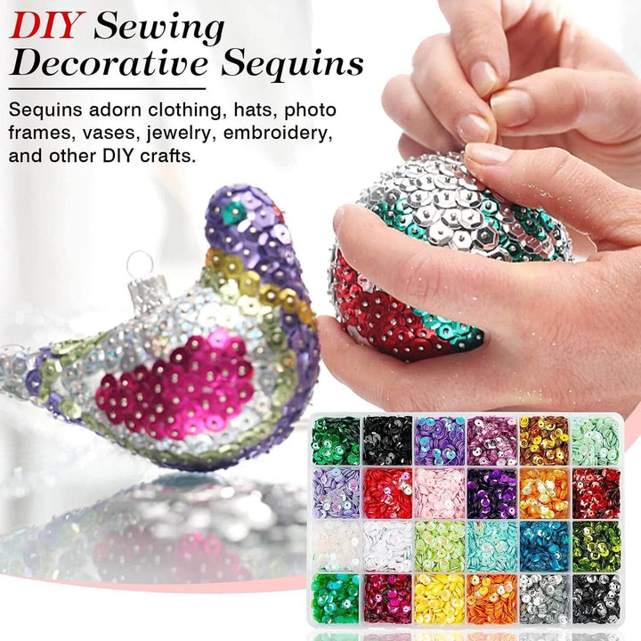 PAILLETTES Per Decorazioni, Piatte, Rotonde e Concave 5mm - 500Grammi - - LacariaRicami.Store