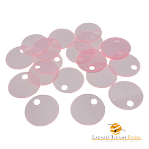 PAILLETTES Tonde Grandi Lisce 25 mm - Colore: 025A - ROSA PESCA | TRASPARENTE - by LacariaRicami.Store
