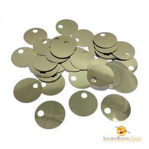 PAILLETTES Tonde Grandi Lisce 25 mm - Colore: M36 - ORO CHIARO - by LacariaRicami.Store