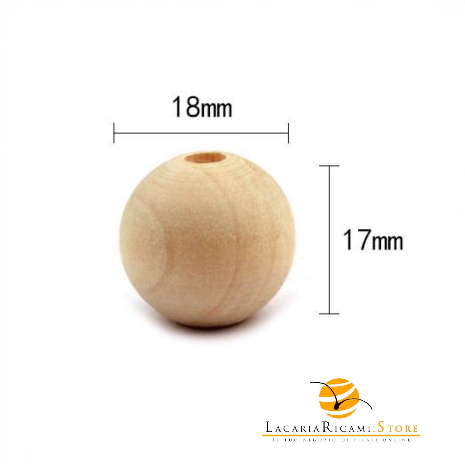 PERLE DI LEGNO - Colore: (15pz) - 18x17mm - by LacariaRicami.Store