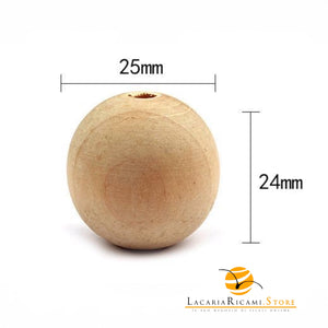 PERLE DI LEGNO - Colore: (6pz) - 25x24mm - by LacariaRicami.Store