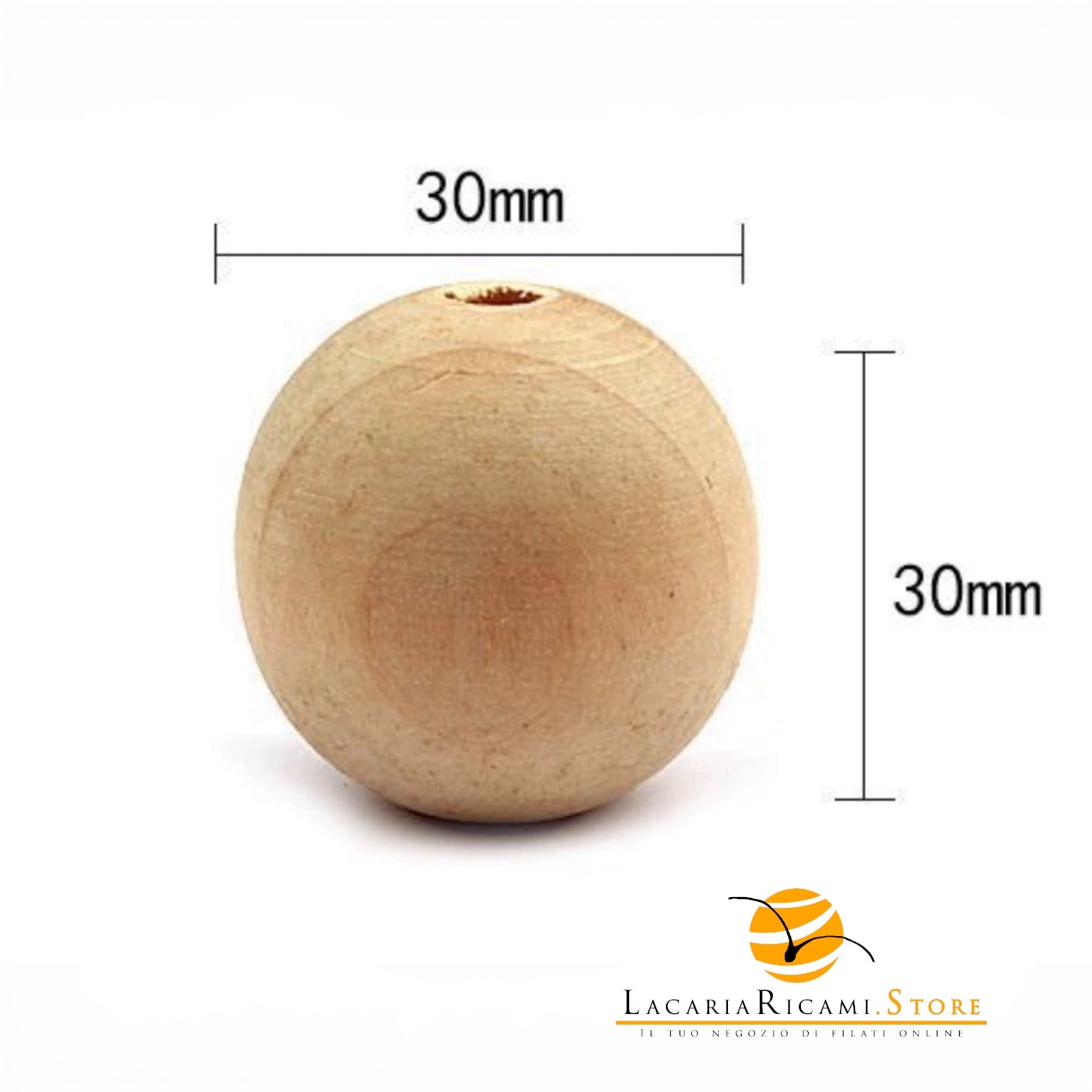 PERLE DI LEGNO - Colore: (4pz) - 30x30mm - by LacariaRicami.Store