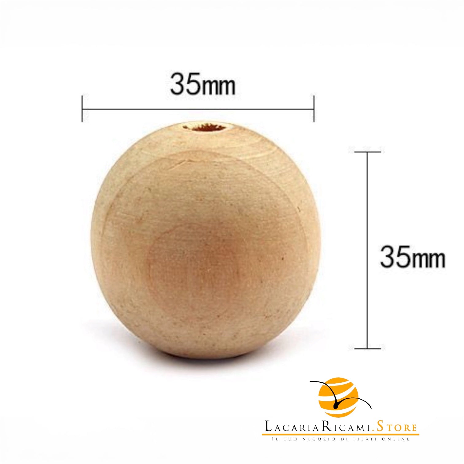 PERLE DI LEGNO - Colore: (3pz) - 35x35mm - by LacariaRicami.Store