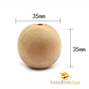 PERLE DI LEGNO - Colore: (3pz) - 35x35mm - by LacariaRicami.Store