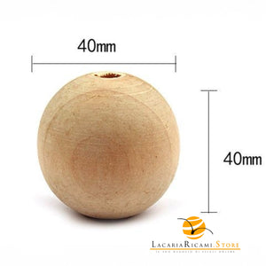 PERLE DI LEGNO - Colore: (2pz) - 40x40mm - by LacariaRicami.Store