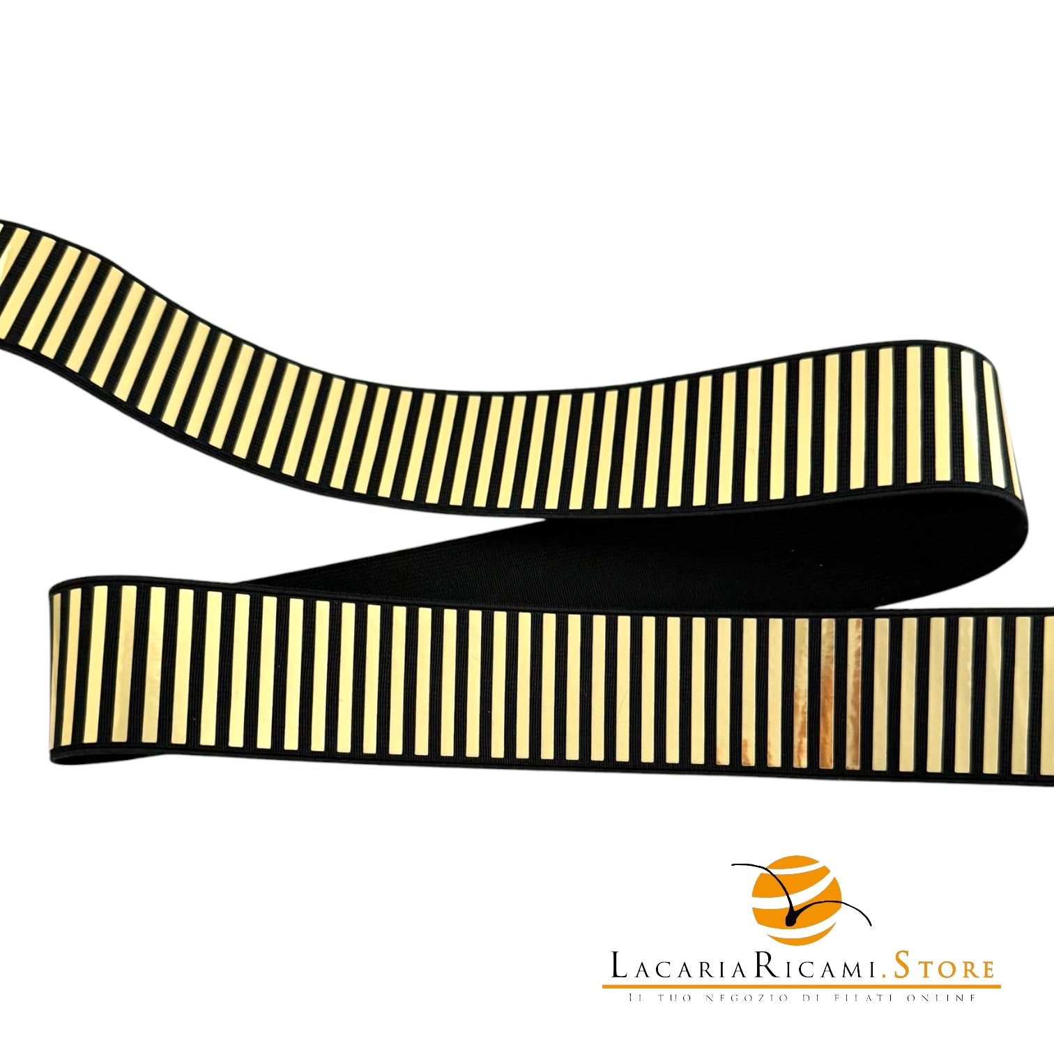 Passamaneria Righe | 4 cm | Elastica - Colore: ORO - by LacariaRicami.Store