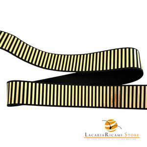 Passamaneria Righe | 4 cm | Elastica - Colore: ORO - by LacariaRicami.Store