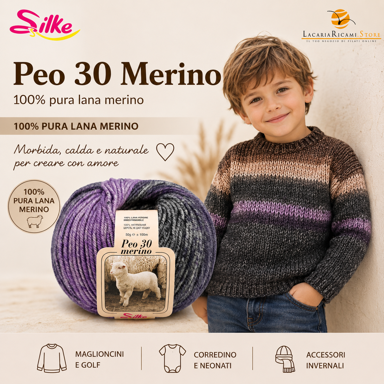 Lana PEO DELAVE’ - Silke - Colore: - by LacariaRicami.Store