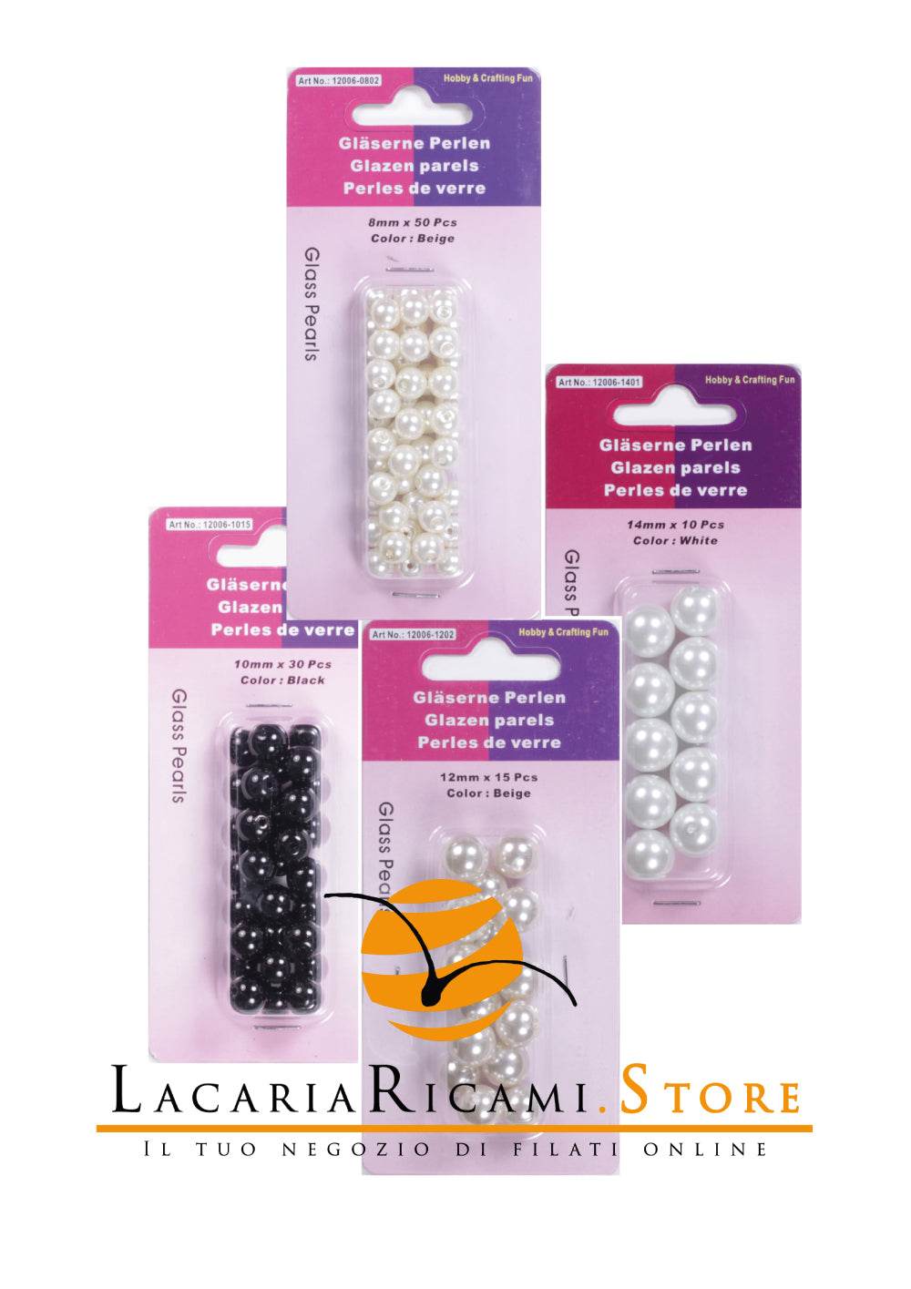 PERLE di Vetro - - LacariaRicami.Store