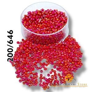PERLINE Di Vetro (Corallini) 12/0 - 2mm - - LacariaRicami.Store