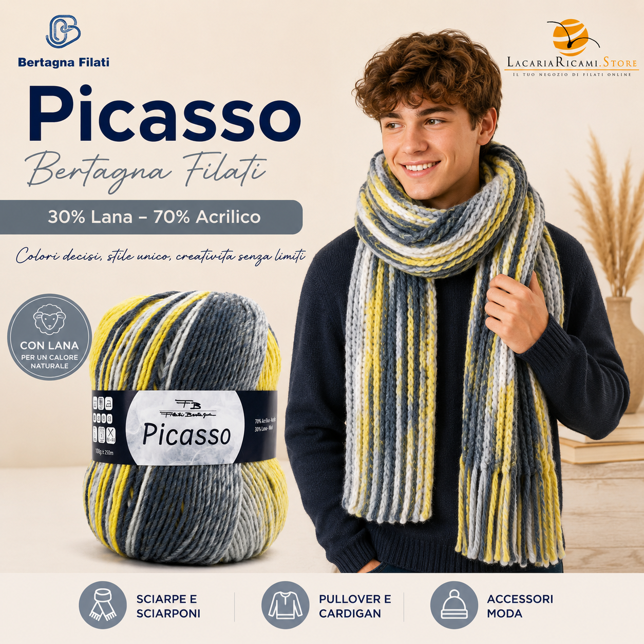 Lana PICASSO - Bertagna Filati - Colore: - by LacariaRicami.Store
