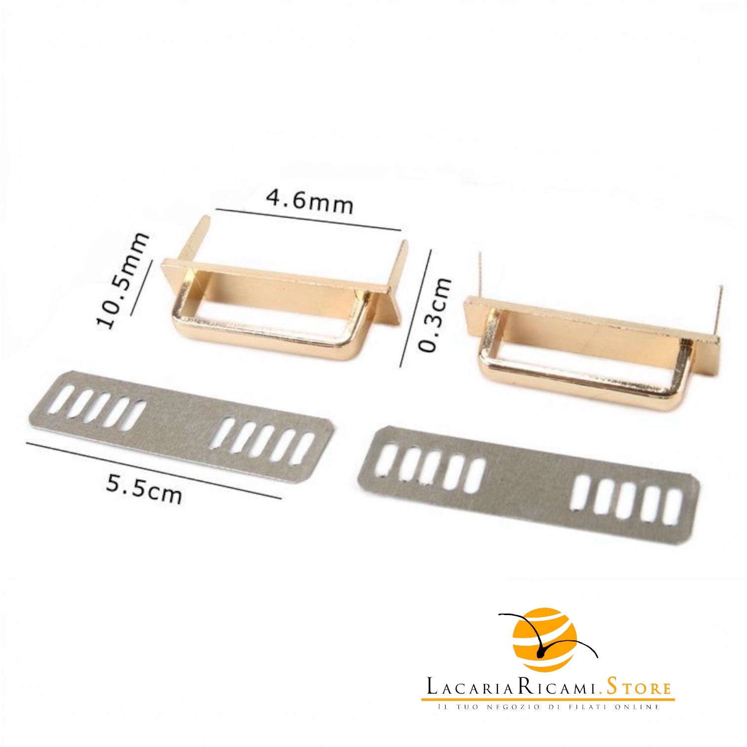 Ponticelli per borse fatte a mano - MAF Accessories - Colore: 46x10.5x30mm - ORO - by LacariaRicami.Store