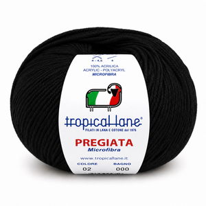 MICROFIBRA Pregiata - Tropical Lane - Colore: 02 - NERO - by LacariaRicami.Store