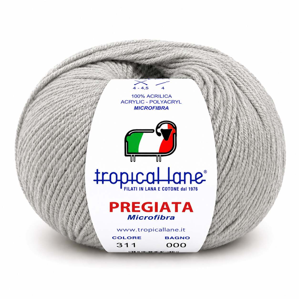 MICROFIBRA Pregiata - Tropical Lane - Colore: 311 - GRIGIO CHIARO - by LacariaRicami.Store